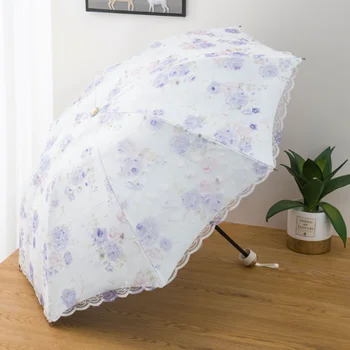 складной зонт с летним солнцезащитным кремом и защитой от ультрафиолета, 1 шт., винтажный кружевной зонт принцессы, портативный зонт от солнца и дождя двойного назначения на открытом воздухе