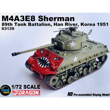 1/72 M4A3E8 Sherman Tiger Face 89-й танковый батальон Река Хан, Корея 1951 БРОНЯ ДРАКОНА 63139 Боевая машина Армейский дисплей