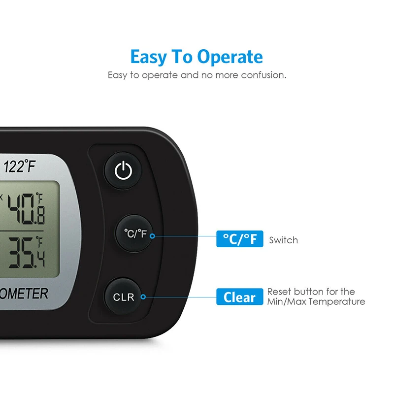 1 ~ 5ШТ Измеритель температуры Бытовой С Регулируемой Подставкой Термометр для холодильника Электронный Термометр - 4