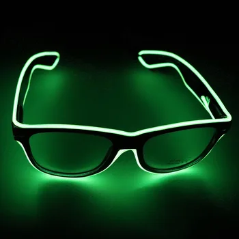 1 шт. Мигающие EL Wire светодиодные очки Со светящимся декоративным освещением для вечеринки Классический Подарок Новизны Яркие светодиодные солнцезащитные очки для вечеринки