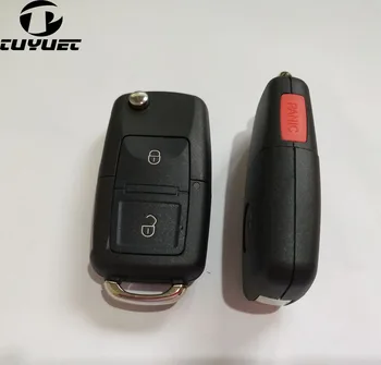 2 + 1 Тревожные кнопки Дистанционного Откидывания Складного ключа Для Volkswagen Golf MK4 Bora с Неразрезным Лезвием, чехол для автомобильных ключей без ключа