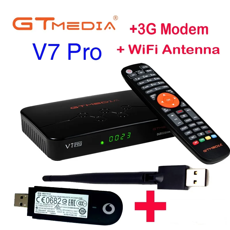 20 шт./лот GTmedia V7 Pro Комбинированный dvb-t2 dvb-s2 Спутниковый ресивер H.265 PowerVu Biss Ключ Ccam Newam Youtube USB Wifi 1080P V7 Pro - 0