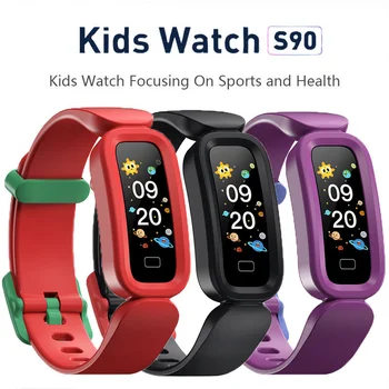 2023 Детские умные часы S90 фитнес-браслет Водонепроницаемый будильник Монитор сна Спортивный браслет для детей подарок для девочек и мальчиков