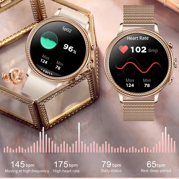 2023 Новые Женские Умные часы V60 С Bluetooth-вызовом 1,39 Дюймов, Полный сенсорный экран Для Женщин, Роскошные Водонепроницаемые Спортивные Фитнес для IOS