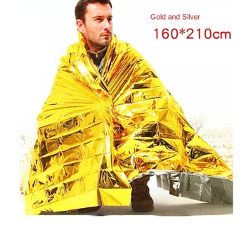30 шт., аварийное одеяло для выживания на открытом воздухе, Первая помощь, Военное Спасение, Ветрозащитное Водонепроницаемое тепловое одеяло из фольги для кемпинга, пеших прогулок
