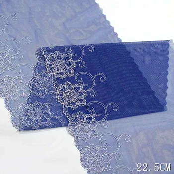 30 ярдов Розово-голубой тюлевой сетки с вышитой кружевной отделкой Ткань Вечернее платье Материал для дивана Аксессуары для штор Высокое качество