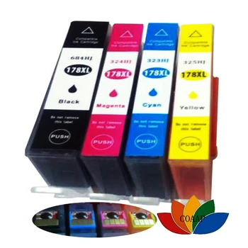 4 x Совместимый чернильный картридж для H 178 XL для Photosmart 5510 5515 6510 B109a B109n B110a B210b B209a B210a 3070A с чипом