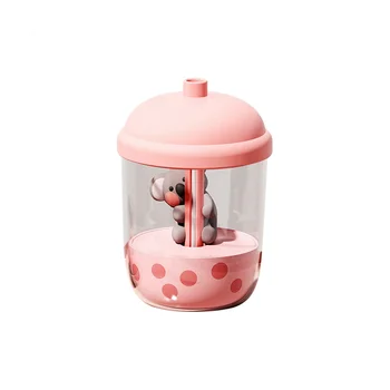450 мл Портативная Чашка Чая с молоком Коала Увлажнитель Воздуха USB Настольный Распылитель Воды Диффузор для Спальни Розовый