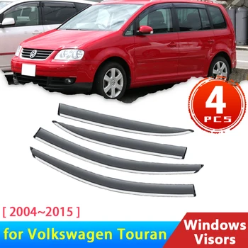 4x Дефлекторы для Volkswagen VW Touran 1T 2004 ~ 2015 2008 2006 Аксессуары Автомобильные Оконные Козырьки От Дождя Защита Бровей Ветровые стекла