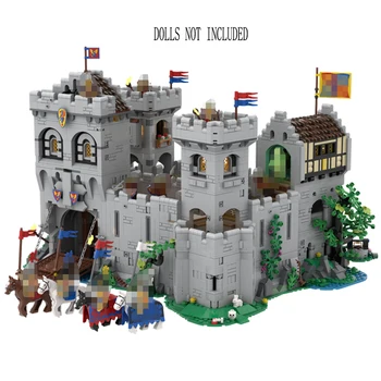 5300 шт. + MOC Рыцарский замок-Модульное расширение, вид на улицу, строительные блоки, Классические архитектурные игрушки, кирпич, детский подарок