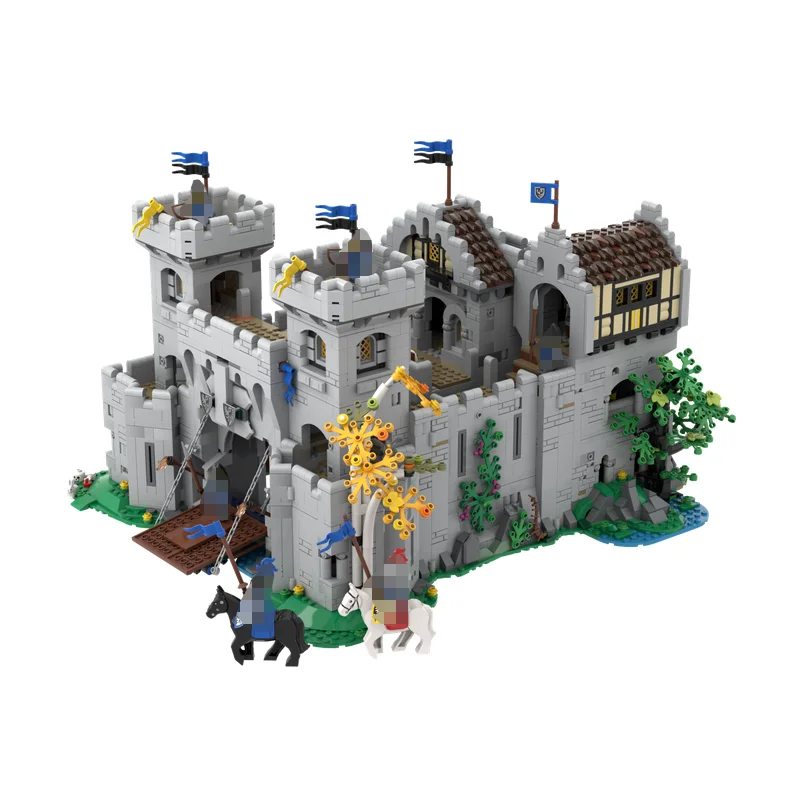 5300 шт. + MOC Рыцарский замок-Модульное расширение, вид на улицу, строительные блоки, Классические архитектурные игрушки, кирпич, детский подарок - 2