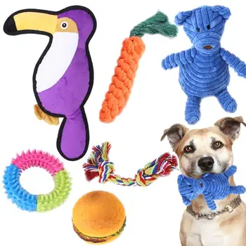 6 Шт. Набор интерактивных игрушек для собак, игрушки для жевания веревки, игрушки для прорезывания зубов, игрушки для маленьких средних собак, игры в помещении и на открытом воздухе