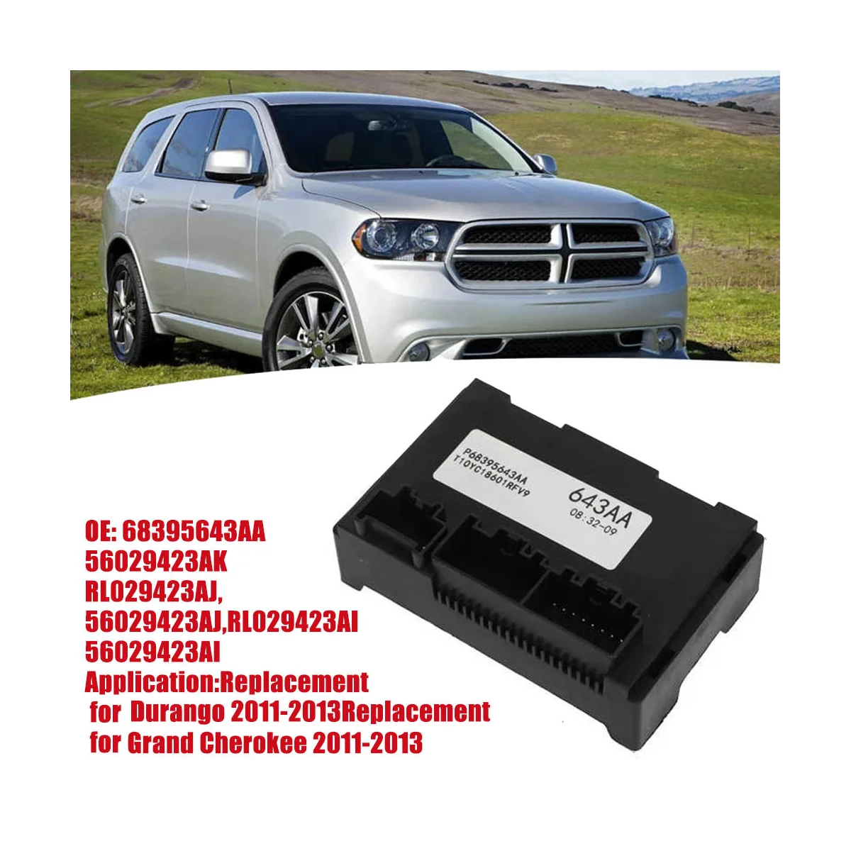 68395643AA Модуль Управления Раздаточной коробкой Plug & Play для Dodge Durango Jeep Grand Cherokee 2011-2013 643AA 56029423AK - 5
