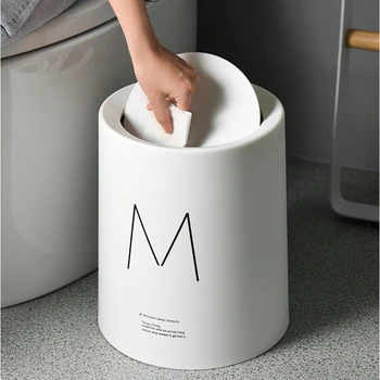 8-литровое простое пластиковое мусорное ведро для Офиса, ванной, кухни, мусорное ведро для гостиной, Спальни, Мусорное ведро для бытовых отходов с крышкой