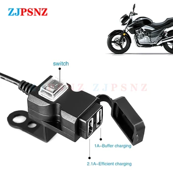 9 В-90 В Двойной USB-адаптер для зарядного устройства на руль мотоцикла, скутера, электровелосипеда, Водонепроницаемая розетка питания с адаптером-держателем