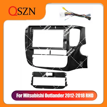 9-дюймовый Комплект Отделки передней панели Автомобиля для Mitsubishi Outlander 2012-2018 RHD Двойная рамка для DVD-панелей Din Аудио Фитинг Адаптер Переходная Панель