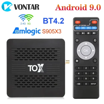 Android Tv Box 9 TOX 1 TVBOX 4 ГБ 32 ГБ Amlogic S905X3 Wifi 1000M BT 4K медиаплеер телеприставка с поддержкой звука Dolby Atmos