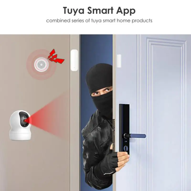 AUBESS Tuya WiFi Датчик двери, окна, Умный дом, защита безопасности, Магнитная сигнализация, Умный контроль жизни Через Alexa Google Home - 2