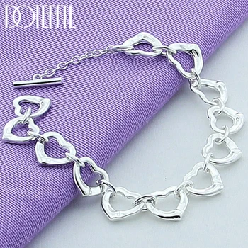 DOTEFFIL, браслет-цепочка из стерлингового серебра 925 пробы, для женщин, мужчин, для свадьбы, помолвки, вечеринки, очаровательные ювелирные изделия