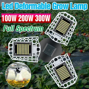 E27 LED Grow Light Panel Полный Спектр 220 В E26 LED Гидропонная Лампа для выращивания растений 100 Вт 200 Вт 300 Вт Семена Растений Цветы Лампа Освещения