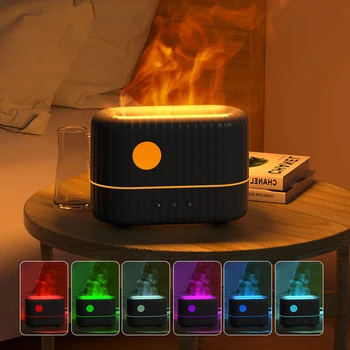 H8 200 мл USB Красочный Ароматический диффузор с Пламенем, Увлажнитель воздуха, Туман, светодиодный Ночник, Эфирное масло, Ароматизатор для домашней комнаты