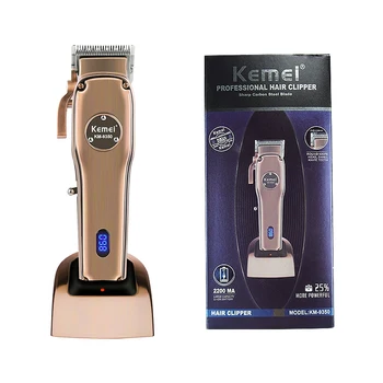 Kemei USB Машинка для стрижки бороды Профессиональный Триммер для волос для мужчин со светодиодным цифровым дисплеем, керамическое лезвие, Малошумная машинка для стрижки волос