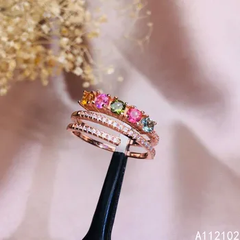 KJJEAXCMY изысканные ювелирные изделия из стерлингового серебра 925 пробы, инкрустированные натуральным турмалином, модное популярное кольцо с драгоценным камнем в китайском стиле для девочек, тест поддержки