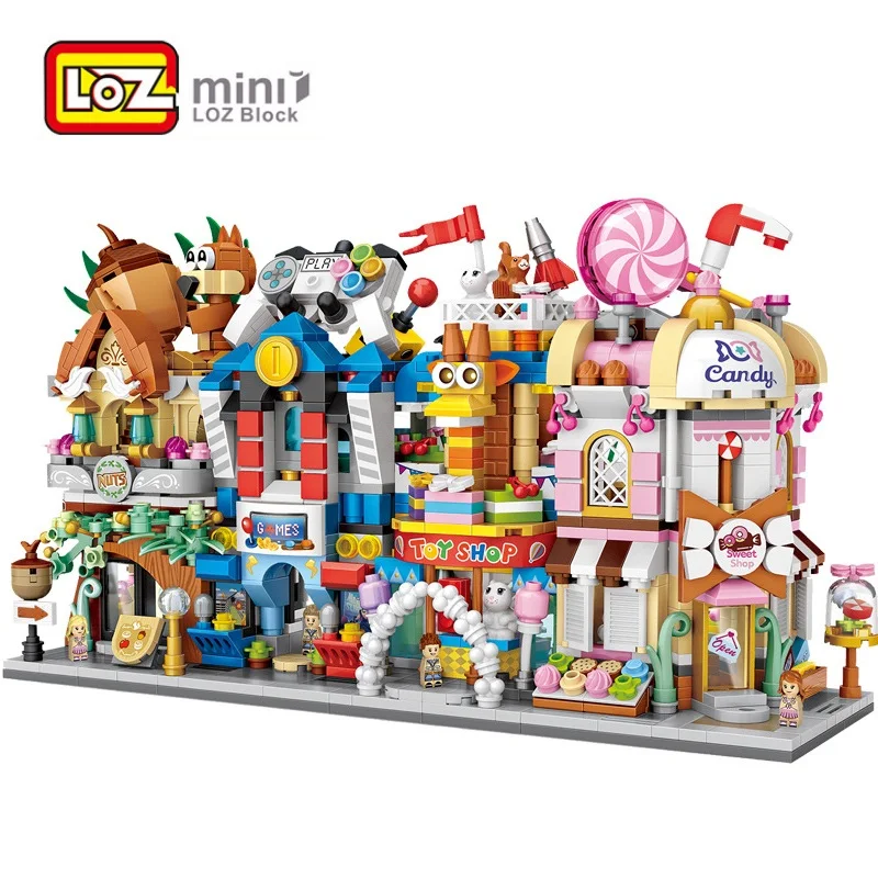 LOZ Blocks Милый Мини-Уличный магазин Детских развивающих игрушек, Маленький Магазинчик Brinquedos, Модель, Строительные кирпичи, подарки для девочек 1621-1652 - 1