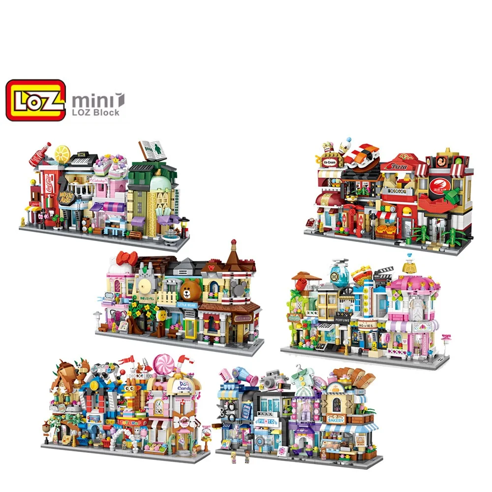 LOZ Blocks Милый Мини-Уличный магазин Детских развивающих игрушек, Маленький Магазинчик Brinquedos, Модель, Строительные кирпичи, подарки для девочек 1621-1652 - 3