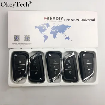 Okeytech 5 шт./лот, 3 Кнопки, Многофункциональный пульт дистанционного управления KD Key Серии NB29, Автомобильный ключ Для KD900 URG200, KD200 Key Programmer KEYDIY