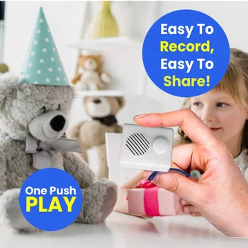 Petite boîte à musique à bouton compressé enregistrable Voice Tech, boîte de son pour jouet en peluche, carte de voeux créative,