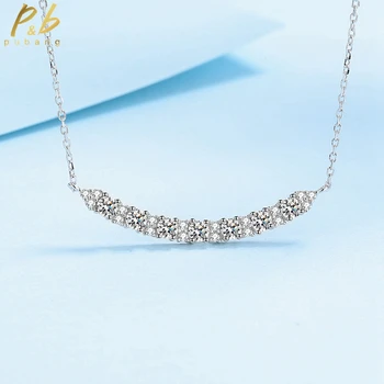PuBang Изысканные ювелирные изделия 100% Стерлингового серебра 925 пробы GRA Moissanite Бриллиантовое Коктейльное ожерелье с подвеской для женщин Подарок для вечеринки Бесплатная доставка