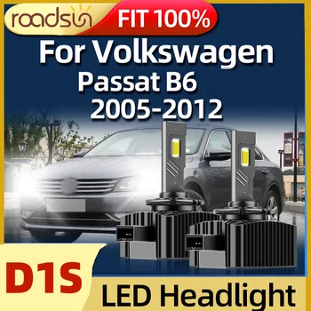 Roadsun 2 шт. Автомобильный светильник D1S Led фары 6000 К Дальнего ближнего света Для Volkswagen Passat B6 B7 2005 2006 2007 2008 2009 2010 20112012