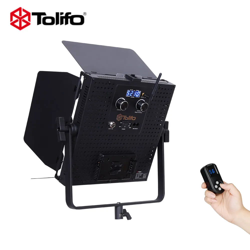 Tolifo 100 Вт Студийная осветительная панель Беспроводное управление Высокомощный двухцветный светодиодный видеосигнал с V-образным креплением с DMX - 0