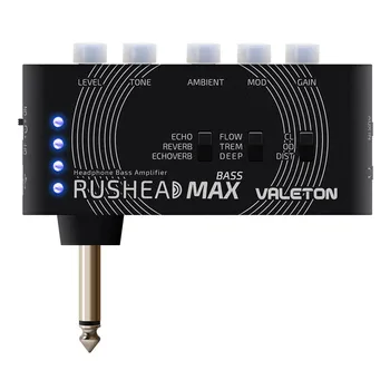 Valeton Rushhead Max Bass Портативный Карманный Басовый усилитель для наушников, который можно носить с собой в спальне, Подключаемый модуль с несколькими эффектами, заряжаемый через USB, Длительный срок службы