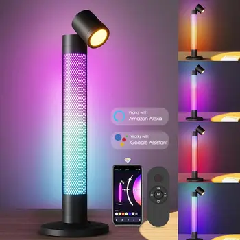 WiFi Умная настольная лампа RGB Ambient Led Ночные светильники Украшение спальни Игровой комнаты Музыкальный Ритм Освещение настроения Поддержка Alexa Google Home