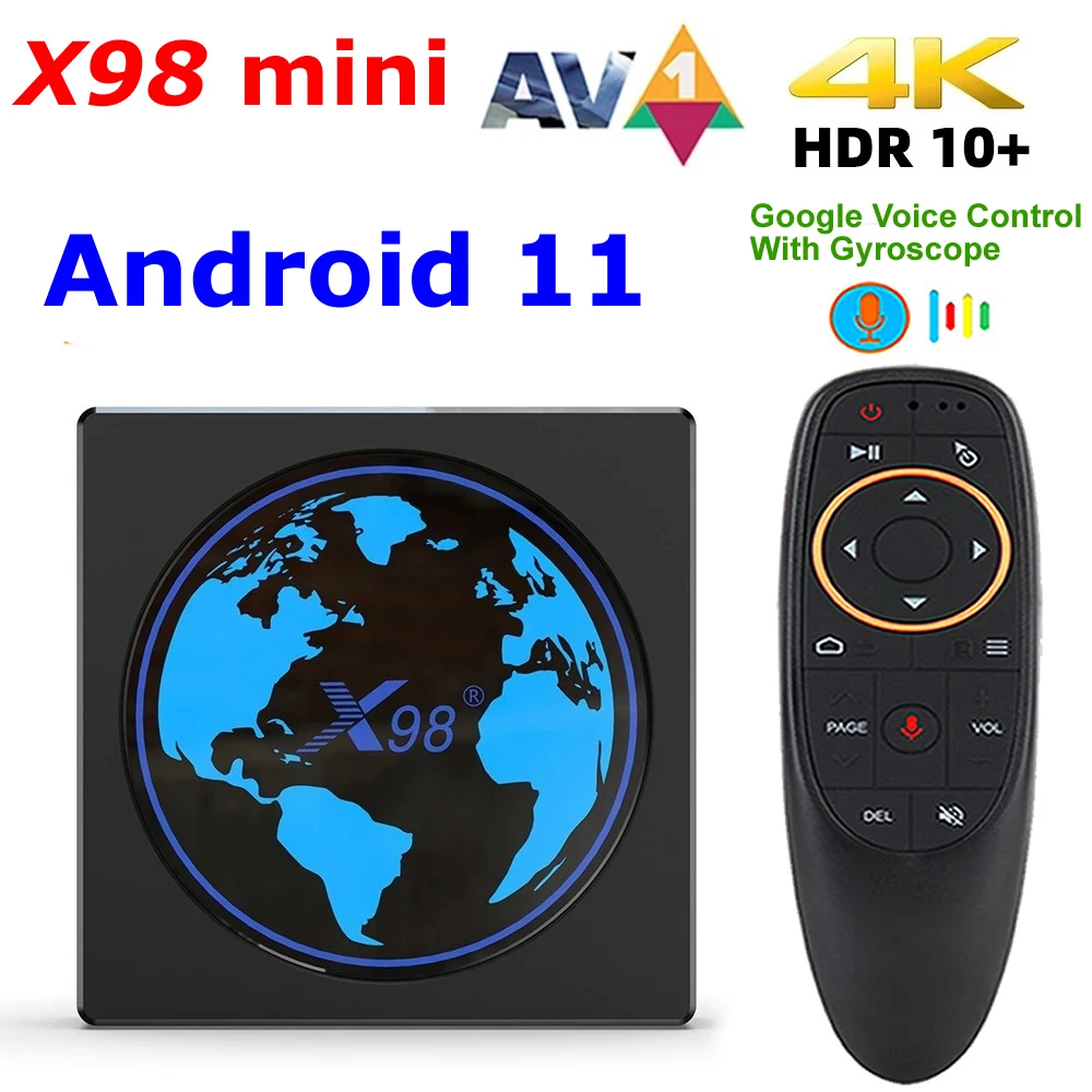 X98 мини Android 11 TV Box Amlogic S905W2 4G RAM 64GB ROM Телеприставка 5G Двойной WIFI AV1 HDR 10 + BT 4K Медиаплеер Youtube - 0