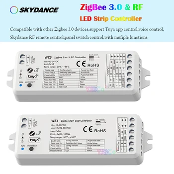 ZigBee Tuya WZ1 2CH * 5A Беспроводной Радиочастотный Диммер WZ5 5CH * 3A 5 in1 светодиодный Контроллер 12V-24V 36V для одноцветной RGB RGBW RGBCCT светодиодной лампы