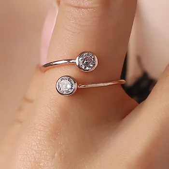 ZMZY Новый Бренд Дизайн Модные Элегантные ювелирные Изделия CZ Кристалл Регулируемое Обручальное кольцо Подарок Наращиваемые кольца для Женщин