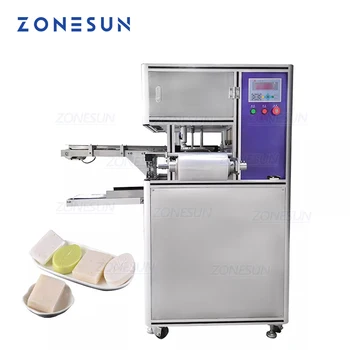 ZONESUN ZS-PK980 Автоматическая Круглая Квадратная машина для упаковки мыла ручной работы в полиэтиленовую стрейч-пленку