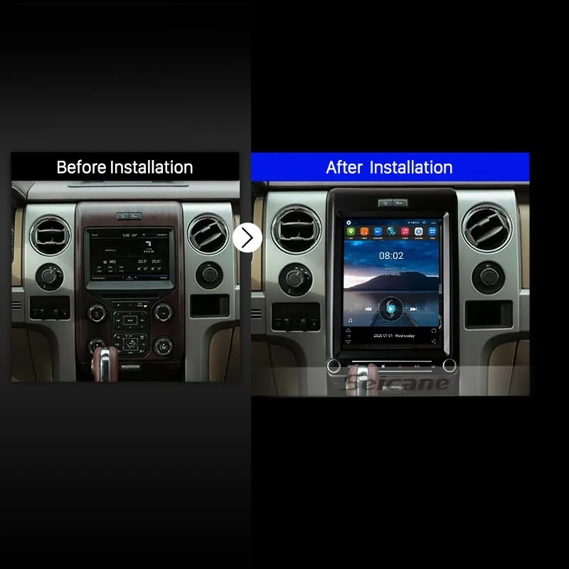 Автомобильный видеоплеер Android с диагональю 12,1 дюйма, радио, GPS-навигация для 2009 2010 2011 2012 2013 Ford F150 Mustang, автомагнитола CarPlay - 5