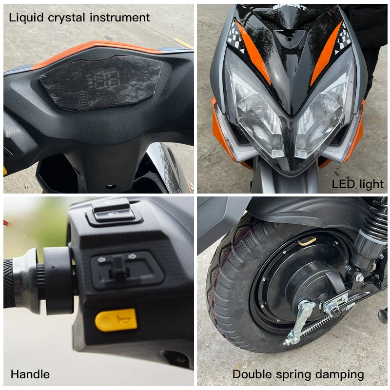 Более дешевый Высокоскоростной Электрический скутер 48 В, Электрический мотоцикл с педалями, Дисковый тормоз, другие мотоциклы - 4