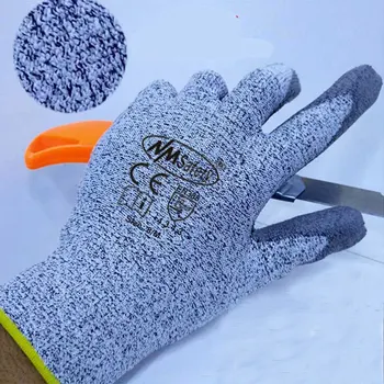 Бренд NMSafety, 4 пары перчаток из искусственной кожи с покрытием из волокна HPPE уровня 5, устойчивых к ножам