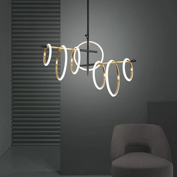 В стиле ар-деко, постмодерн, железо, алюминий, светодиодное кольцо, светодиодная лампа.Подвесные светильники.Подвесной светильник. Подвесной светильник для столовой