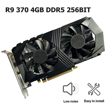 Видеокарта R9 370 4G Для настольной компьютерной игровой видеокарты AMD 4G GDDR5 256BIT 860/1200 МГц PCI-E3.0 HD + DVI + DP Двойной Вентилятор