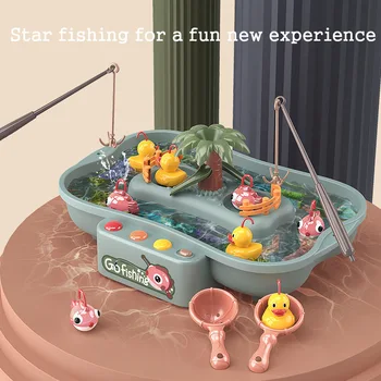 Водяная Электрическая Вращающаяся магнитная игрушка для рыбалки, Циркулирующая Игрушка для рыбалки, Утка, Рыболовная платформа, Интерактивная игра для детей в воде
