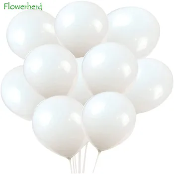 Воздушные шары из латекса, 100 штук в упаковке, 12/10/5 дюймов, белые воздушные шары