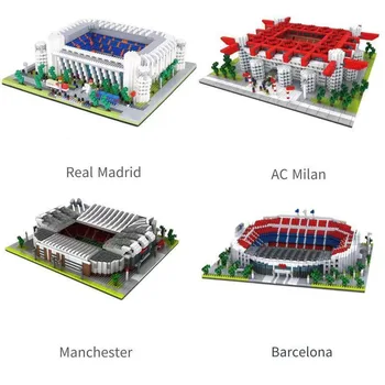 Всемирно известный футбольный стадион, строительные блоки, игрушка 