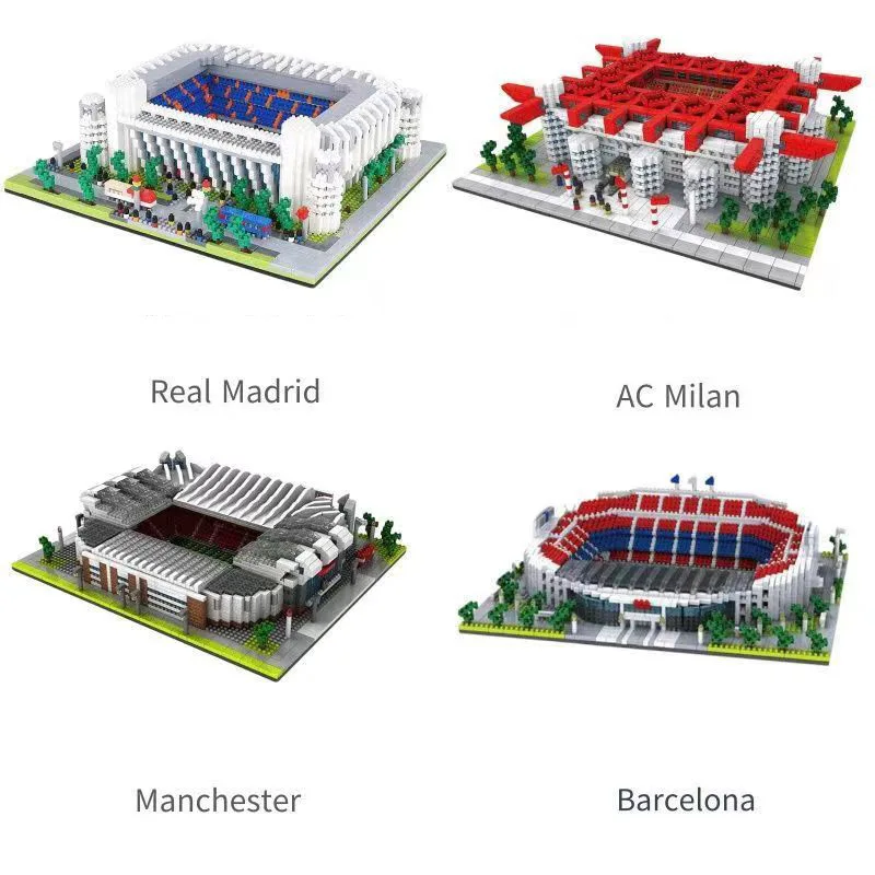 Всемирно известный футбольный стадион, строительные блоки, игрушка 