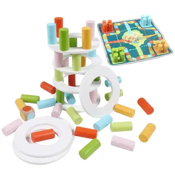 Деревянная башня, детская игрушка, Деревянные Блоки 2 В 1, Летающие Шахматы Без заусенцев, гладкие поверхности, легкие блоки, Игра для